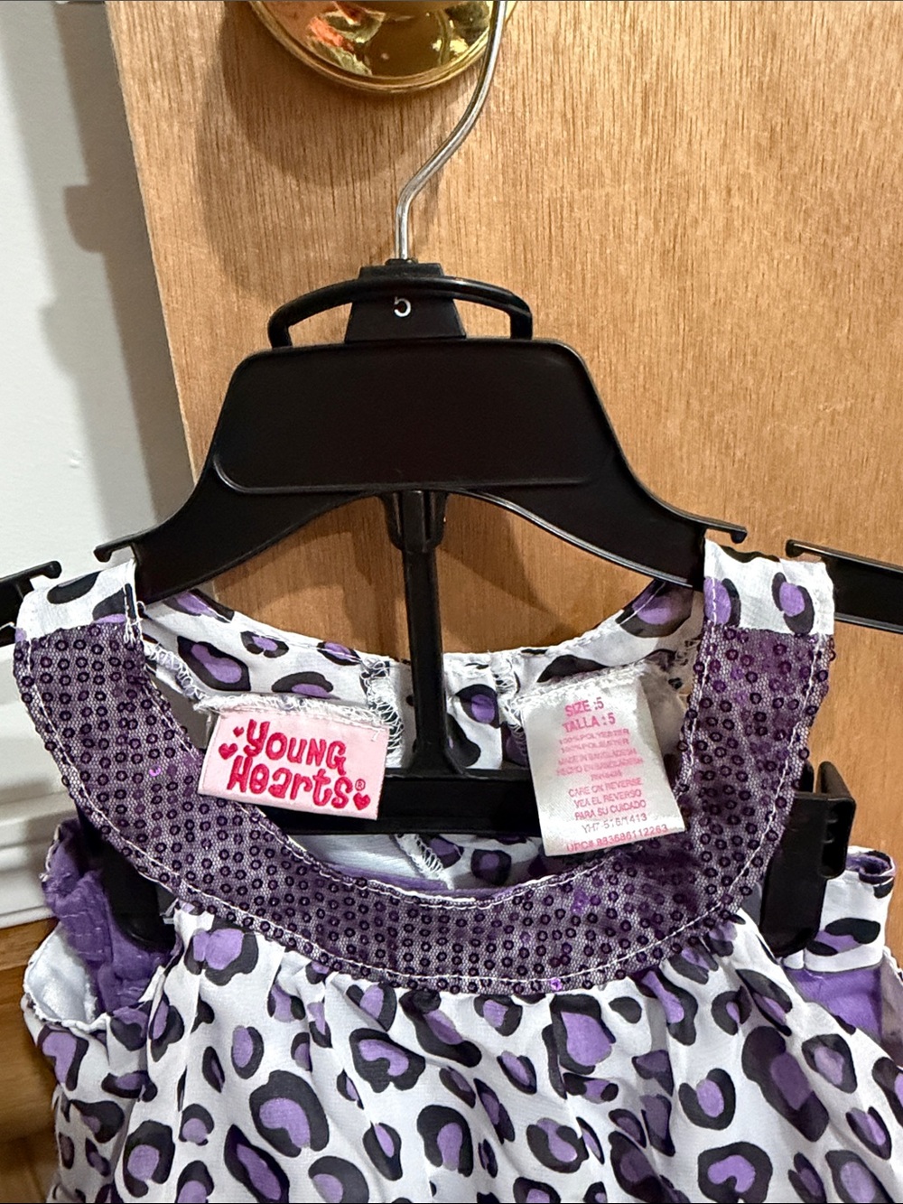Girls Purple Leopard Ruffle Matching Set - Picture 3 of 4